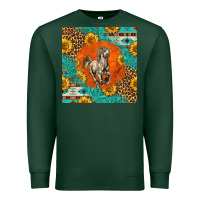 Sports Green western percheron horse Premium Sweatshirt - LillyAllenDesigns