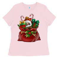 Bubblegum Pink christmas santa claus bag Ladies Tee - BundleAndBundleShop