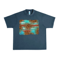Midnight Navy Serape and Leopard Background Urban Heavy Tee - texasbilliewilder
