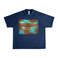 Navy Serape and Leopard Background Urban Heavy Tee - texasbilliewilder