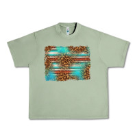 Oil Green Serape and Leopard Background Urban Heavy Tee - texasbilliewilder