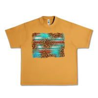 Peanut Butter Serape and Leopard Background Urban Heavy Tee - texasbilliewilder