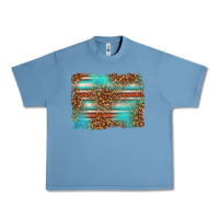 Pebble Blue Serape and Leopard Background Urban Heavy Tee - texasbilliewilder