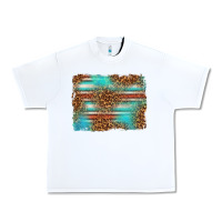 White Serape and Leopard Background Urban Heavy Tee - texasbilliewilder