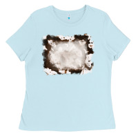 Baby Blue cowhide frames background Ladies Tee - RanaPortraitStore