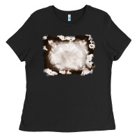 Black cowhide frames background Ladies Tee - RanaPortraitStore