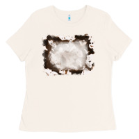 Bone cowhide frames background Ladies Tee - RanaPortraitStore