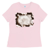 Bubblegum Pink cowhide frames background Ladies Tee - RanaPortraitStore
