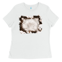 White cowhide frames background Ladies Tee - RanaPortraitStore