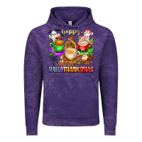 Cloud Purple happy hallothanksmas coffee cups with ghost turkey Vintage Hoodie - texasbilliewilder