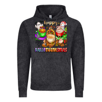 Vintage Black happy hallothanksmas coffee cups with ghost turkey Vintage Hoodie - texasbilliewilder