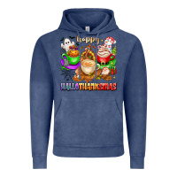 Vintage Denim happy hallothanksmas coffee cups with ghost turkey Vintage Hoodie - texasbilliewilder