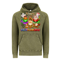 Vintage Olive happy hallothanksmas coffee cups with ghost turkey Vintage Hoodie - texasbilliewilder