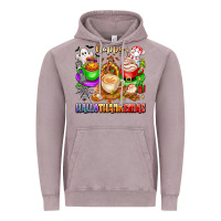 Vintage Zinc happy hallothanksmas coffee cups with ghost turkey Vintage Hoodie - texasbilliewilder