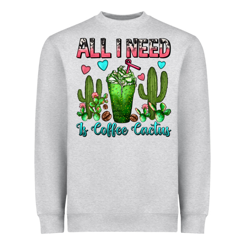 All I Need Is Coffee Cactus Frappe Heavyweight Sweatshirt by FaDigitalArtStudio | Teevron