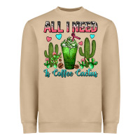 Mushroom All I Need Is Coffee Cactus Frappe Heavyweight Sweatshirt - FaDigitalArtStudio