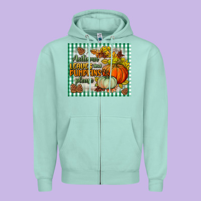 Autumn Leaves And Pumpkins Please Mouse Pad Zipper Hoodie Designed By Bundleandbundleshop