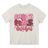 Cream christmas vibes pink Heavy Core Tee - MaliasSmallBusiness