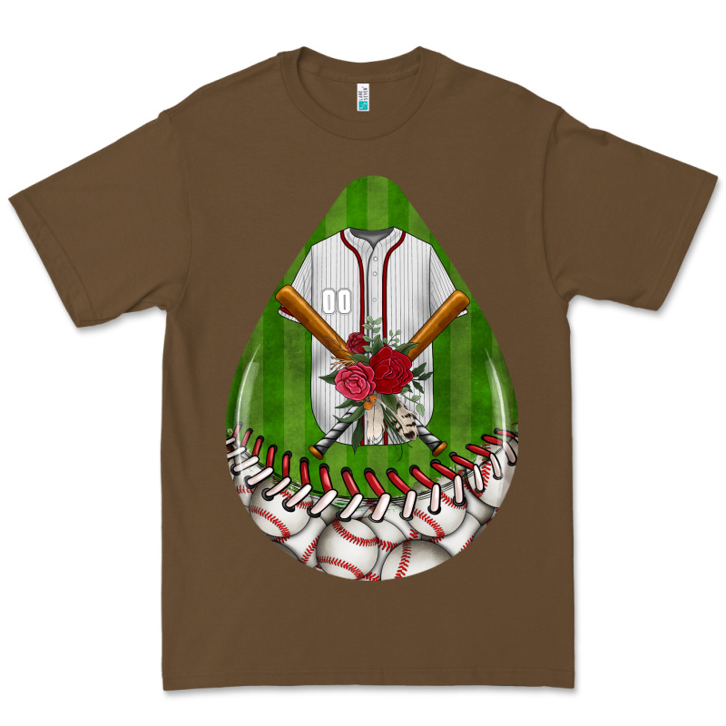 Baseball And Western Roses Teardrop  2 Premium Tee by BundleAndBundleShop | Teevron