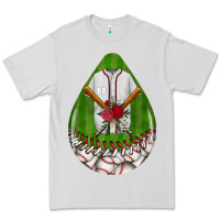 Dove Grey baseball and western roses teardrop  2 Premium Tee - BundleAndBundleShop