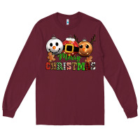 Burgundy merry christmas Long Sleeve Tee - CowGirlArtShop