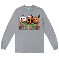 Heather Grey merry christmas Long Sleeve Tee - CowGirlArtShop