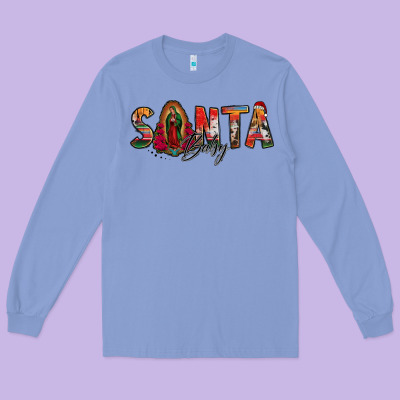 Santa Baby Lady Of Guadalupe Long Sleeve Tee Designed By Jasminsmagicworld