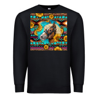 Black Haflinger Horse Aztec Premium Sweatshirt - LillyAllenDesigns