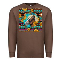 Chestnut Haflinger Horse Aztec Premium Sweatshirt - LillyAllenDesigns