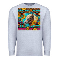 Heather Grey Haflinger Horse Aztec Premium Sweatshirt - LillyAllenDesigns