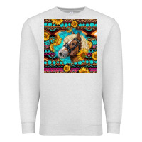 Oatmeal Heather Haflinger Horse Aztec Premium Sweatshirt - LillyAllenDesigns