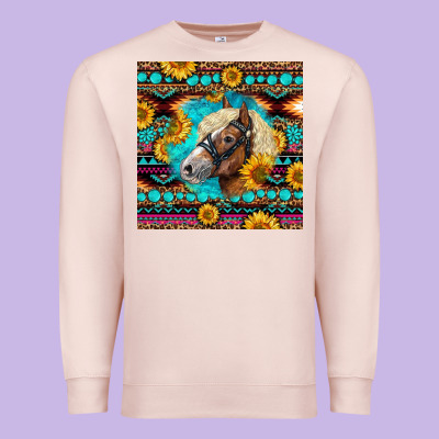 Haflinger Horse Aztec Premium Sweatshirt Designed By Lillyallendesigns