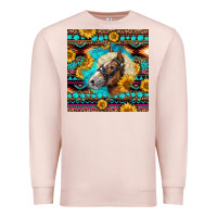 Pale Pink Haflinger Horse Aztec Premium Sweatshirt - LillyAllenDesigns