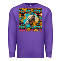 Purple Haflinger Horse Aztec Premium Sweatshirt - LillyAllenDesigns