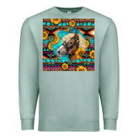 Seafoam Haflinger Horse Aztec Premium Sweatshirt - LillyAllenDesigns