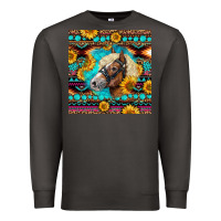 Smoke Haflinger Horse Aztec Premium Sweatshirt - LillyAllenDesigns