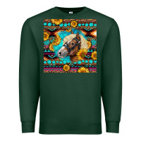 Sports Green Haflinger Horse Aztec Premium Sweatshirt - LillyAllenDesigns
