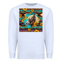 White Haflinger Horse Aztec Premium Sweatshirt - LillyAllenDesigns