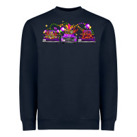 Navy Mardi Gras Farm Trucks Heavyweight Sweatshirt - FaDigitalArtStudio