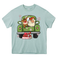Arona christmas santa and reindeer truck Heavy Core Tee - MaliasSmallBusiness
