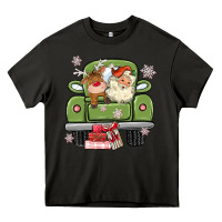 Asphalt christmas santa and reindeer truck Heavy Core Tee - MaliasSmallBusiness