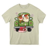 Mossy christmas santa and reindeer truck Heavy Core Tee - MaliasSmallBusiness
