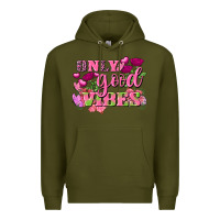 Army Green Valentine's Day Only Good Vibes Premium Hoodie - FaDigitalArtStudio
