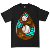 Black baseball and western roses teardrop  1 Premium Tee - BundleAndBundleShop