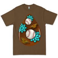 Cacao baseball and western roses teardrop  1 Premium Tee - BundleAndBundleShop