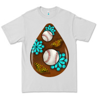 Dove Grey baseball and western roses teardrop  1 Premium Tee - BundleAndBundleShop