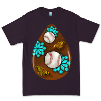 Plum baseball and western roses teardrop  1 Premium Tee - BundleAndBundleShop