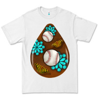 White baseball and western roses teardrop  1 Premium Tee - BundleAndBundleShop