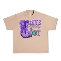 Burro Give Cancer the boot purple ribbon Urban Heavy Tee - NancyCooperArtShop
