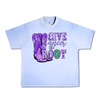 Grape Ice Give Cancer the boot purple ribbon Urban Heavy Tee - NancyCooperArtShop